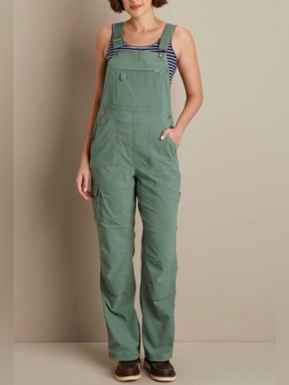 Duluth Trading Co Heirloom Gardening Overalls Fir Green Ripstop 1X 31
